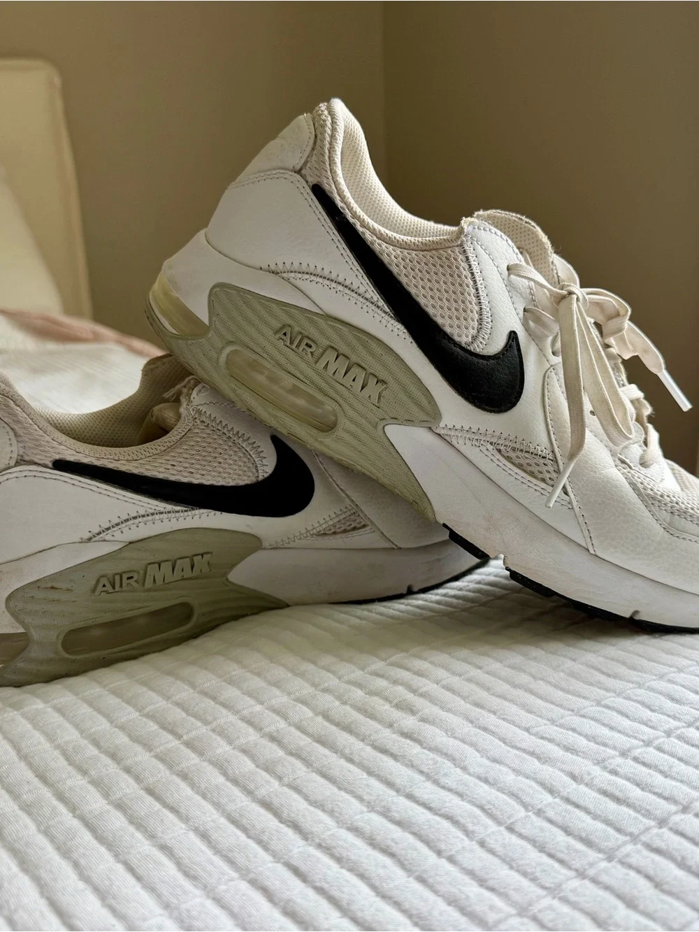 Nike Women's Air Max White Sneakers with Black Swoosh